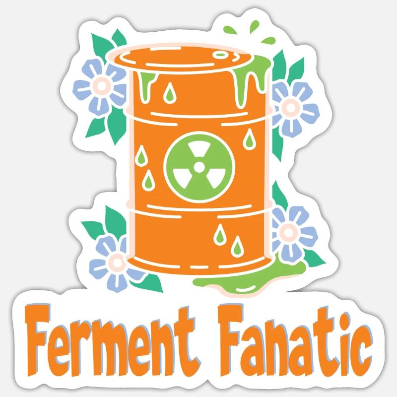 Fermentation - Sticker Größe S (10 x 10 cm) - Mattweiß