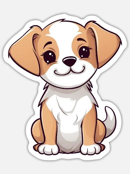 Süßer kleiner Hund Welpe Kind Baby Geschenk Hunde - Sticker Größe S (10 x 10 cm) - Mattweiß