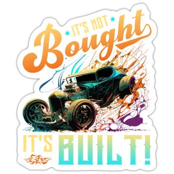 Hot Rod, ce n’est pas acheté son rat construit et muscle car - Sticker taille S (10 x 10 cm) - blanc mat - Devant