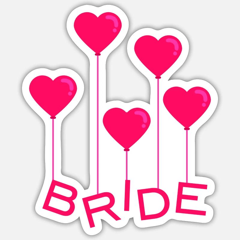 Bride - Sticker Größe S (10 x 10 cm) - Mattweiß