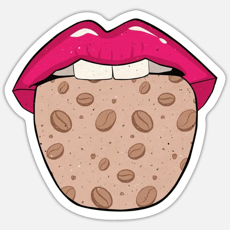 Kaffee Cafe - Sticker Größe S (10 x 10 cm) - Mattweiß