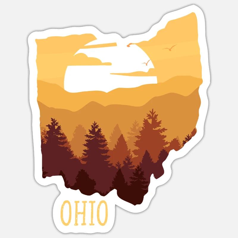 Ohio - Sticker taille S (10 x 10 cm) - blanc mat