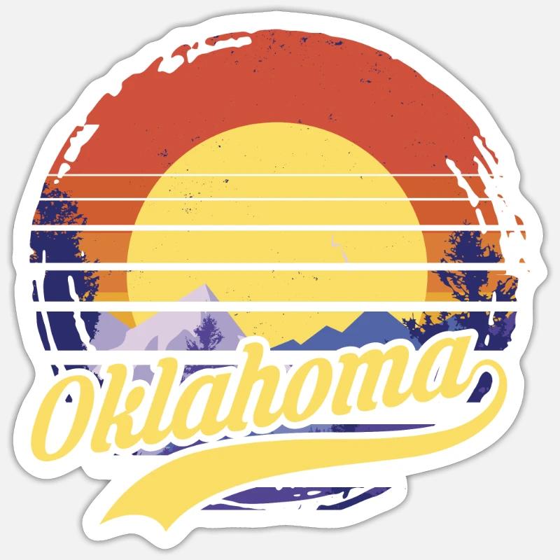 Oklahoma - Sticker taille S (10 x 10 cm) - blanc mat