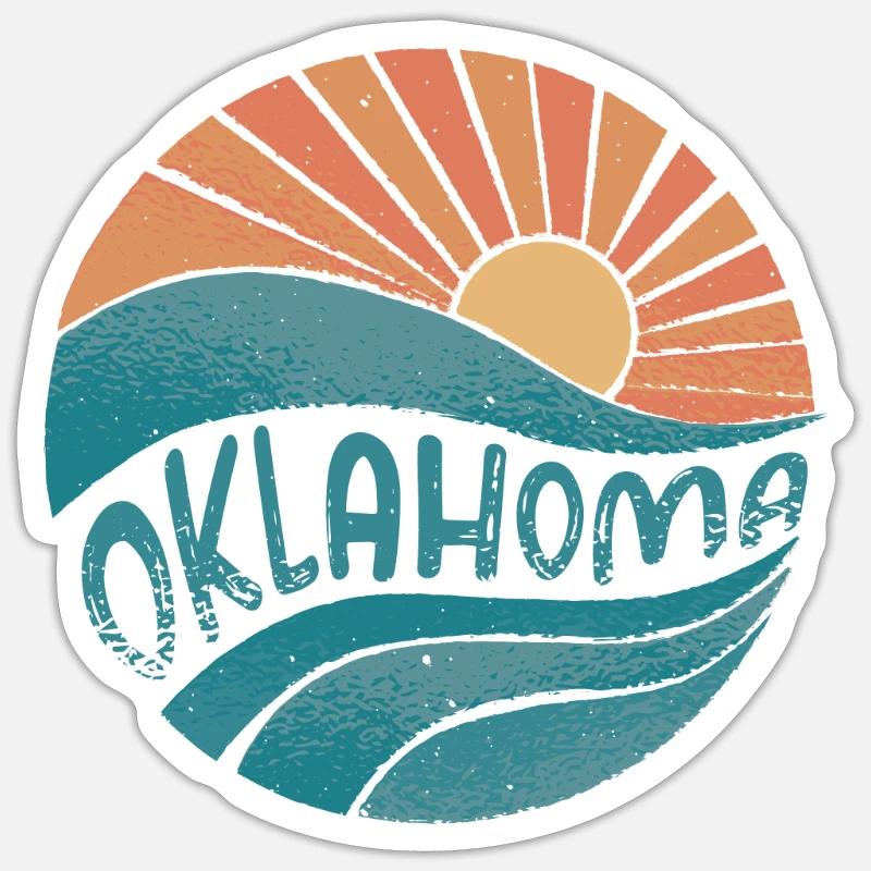 Oklahoma - Sticker taille S (10 x 10 cm) - blanc mat