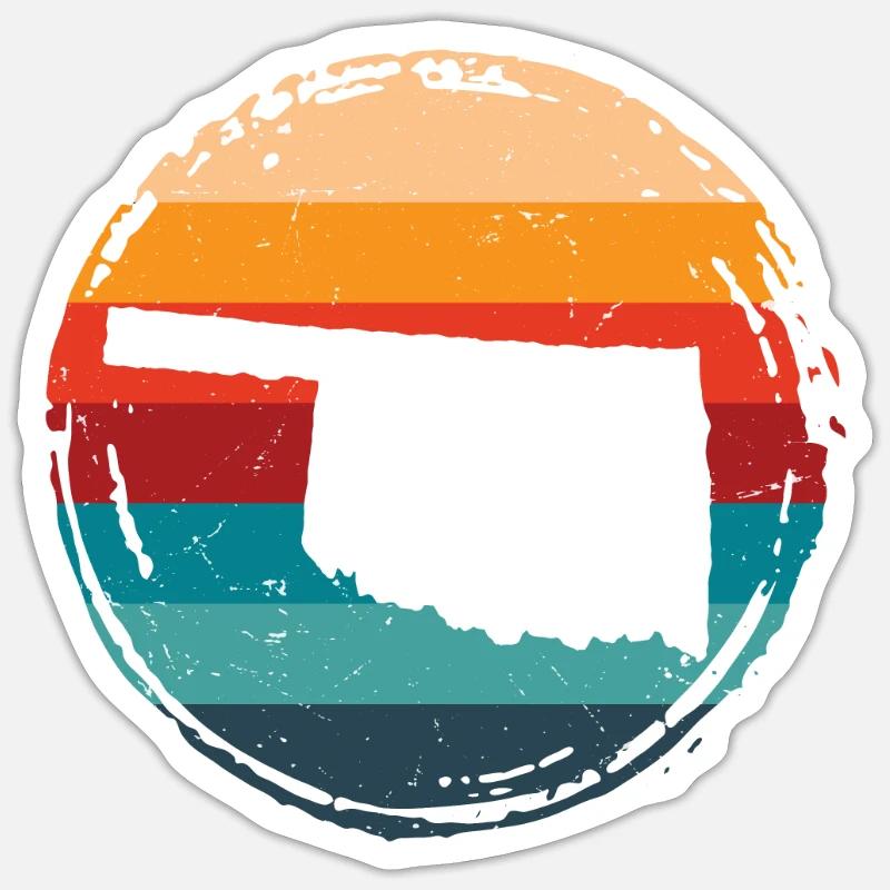 Oklahoma - Sticker taille S (10 x 10 cm) - blanc mat