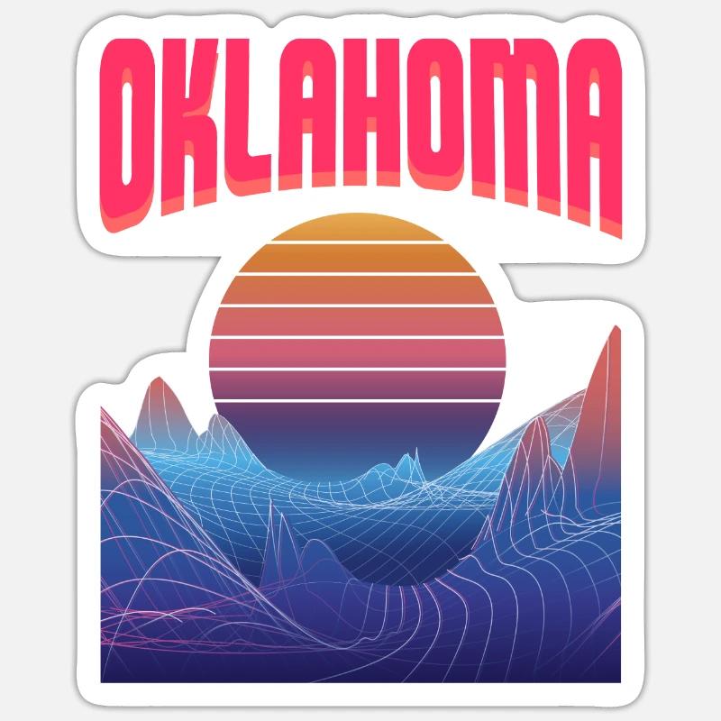 Oklahoma - Sticker taille S (10 x 10 cm) - blanc mat