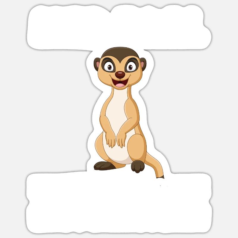 Tiere Erdmännchen Erdmännchene Geschenk - Sticker Größe S (10 x 10 cm) - Mattweiß