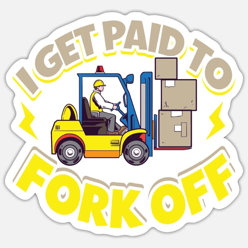 Gabelstaplerfahrer Lager Gabelstapler Sticker Größe S (10 x 10 cm)