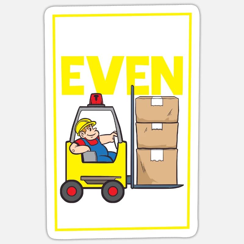 Gabelstaplerfahrer Lager Gabelstapler Sticker Größe S (10 x 10 cm)