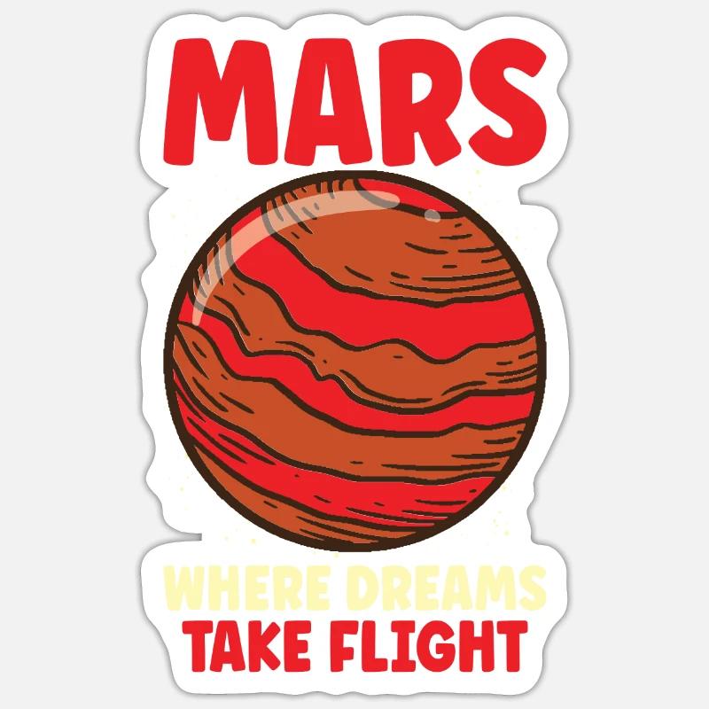 Mars Explore Astronaut Astronomy Solar System Sticker Größe S (10 x 10 cm)