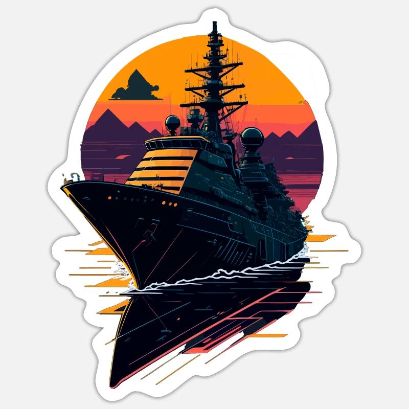 Kriegsschiff der Zerstörer Sticker Größe S (10 x 10 cm)
