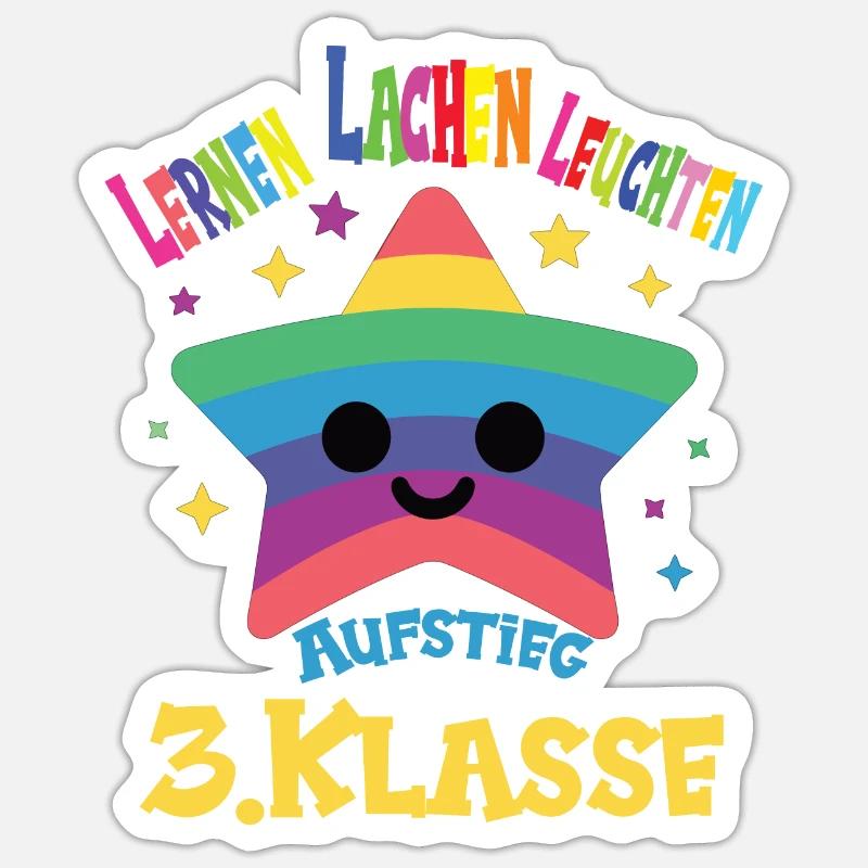 3. Schuljahr - Sticker Größe S (10 x 10 cm) - Mattweiß