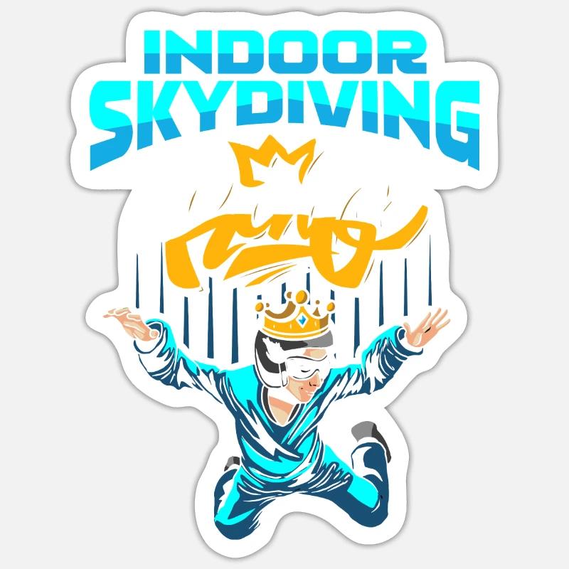 Indoor Skydiving King - Sticker size S (10 x 10 cm) - white matte