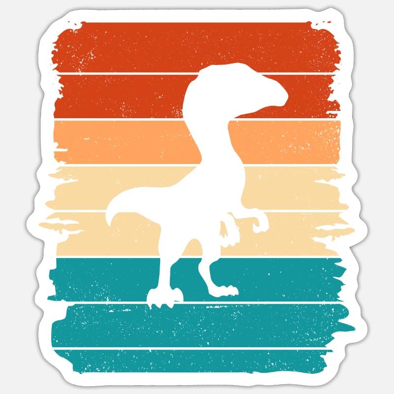 Dino - Sticker taille S (10 x 10 cm) - blanc mat