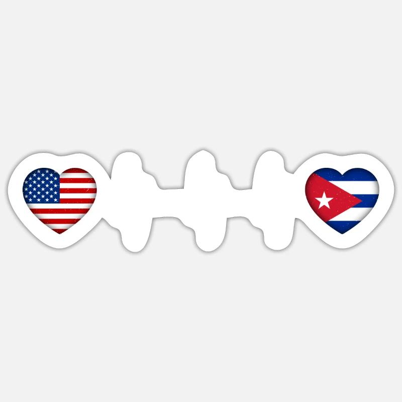 Cuba - Sticker taille S (10 x 10 cm) - blanc mat