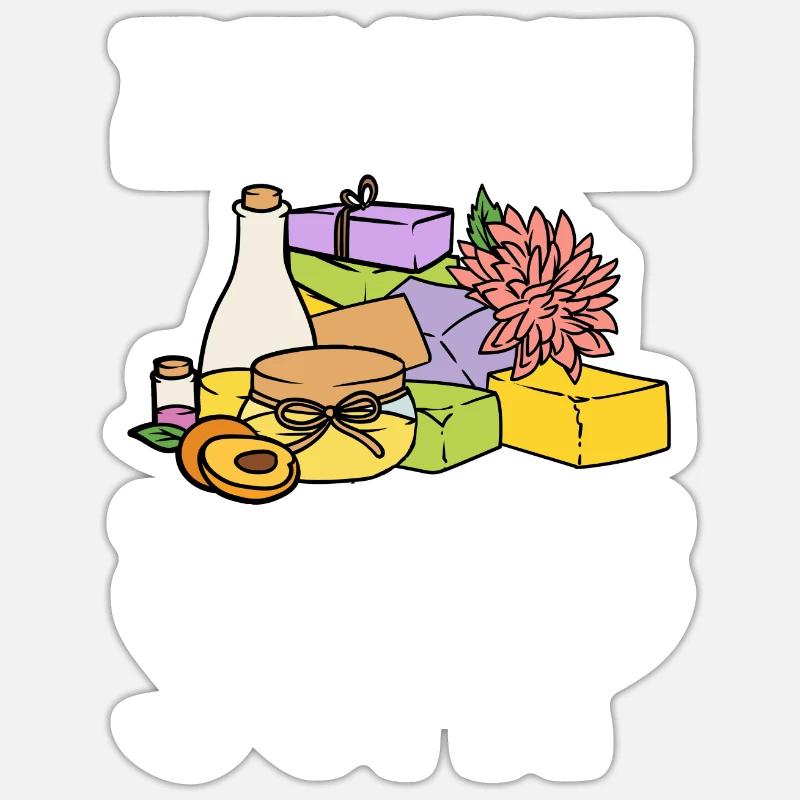 Fabrication de savon, savonnier, savonologue - Sticker taille S (10 x 10 cm) - blanc mat