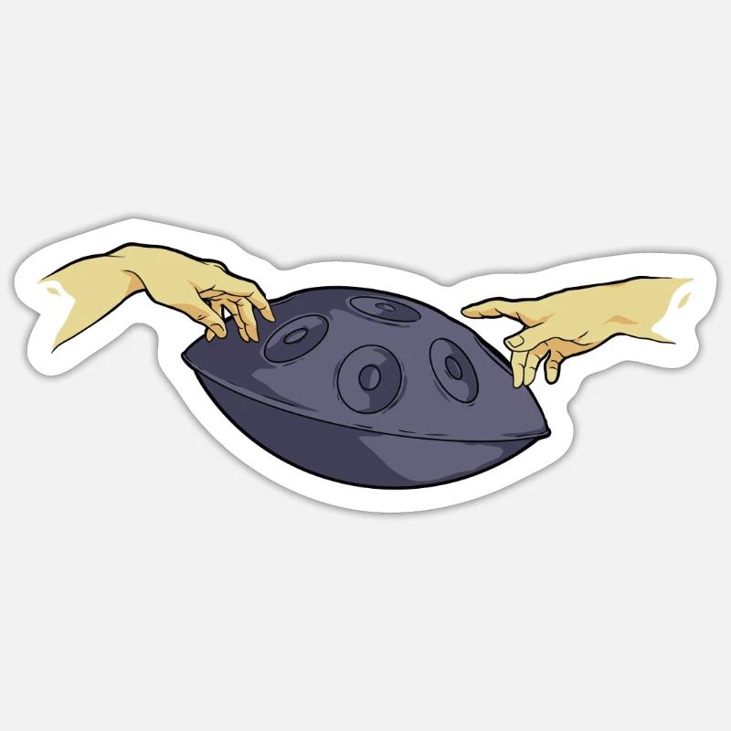Handpan Player Handpan - Sticker size S (10 x 10 cm) - white matte