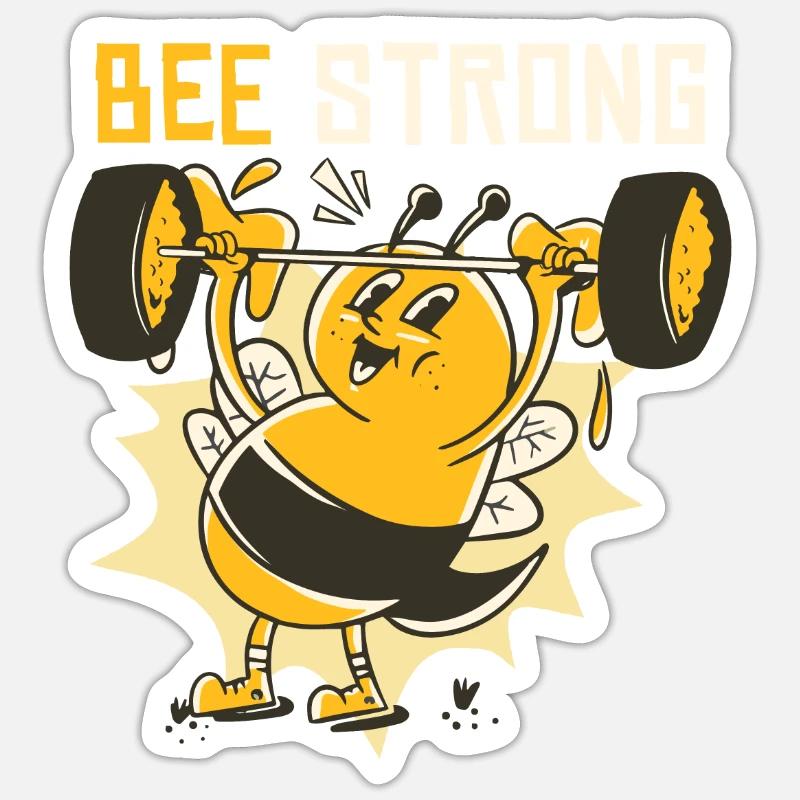 Bee Strong - Sticker size S (10 x 10 cm) - white matte