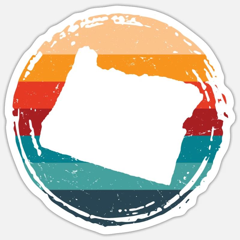 Oregon - Sticker taille S (10 x 10 cm) - blanc mat