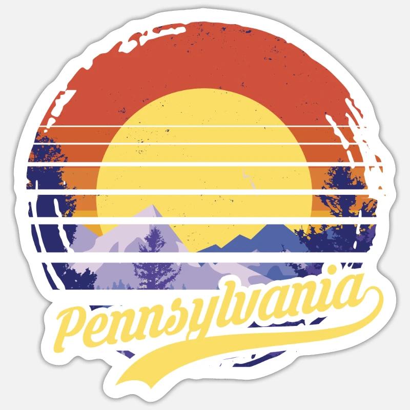 Pennsylvanie - Sticker taille S (10 x 10 cm) - blanc mat