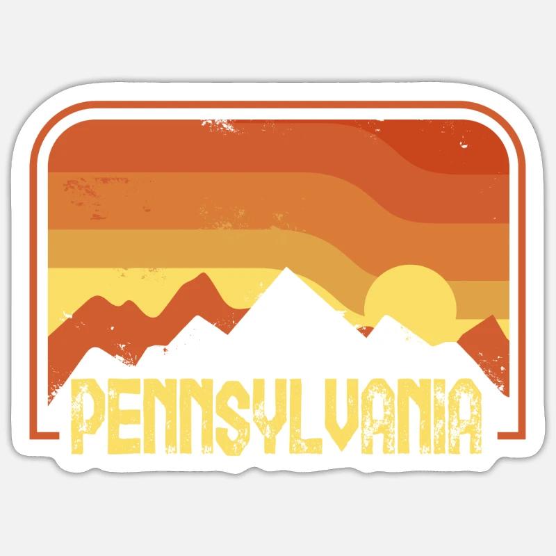Pennsylvanie - Sticker taille S (10 x 10 cm) - blanc mat