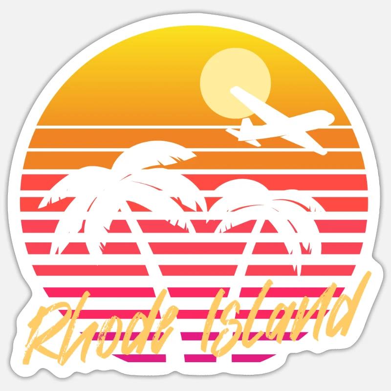 Rhode Island - Sticker size S (10 x 10 cm) - white matte
