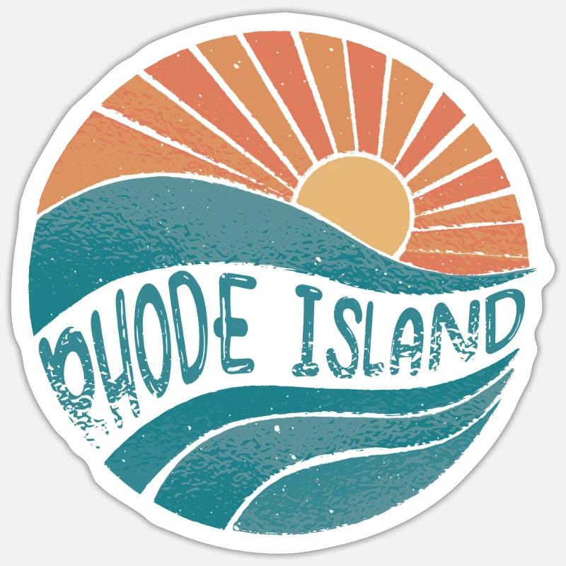 Rhode Island - Sticker Größe S (10 x 10 cm) - Mattweiß