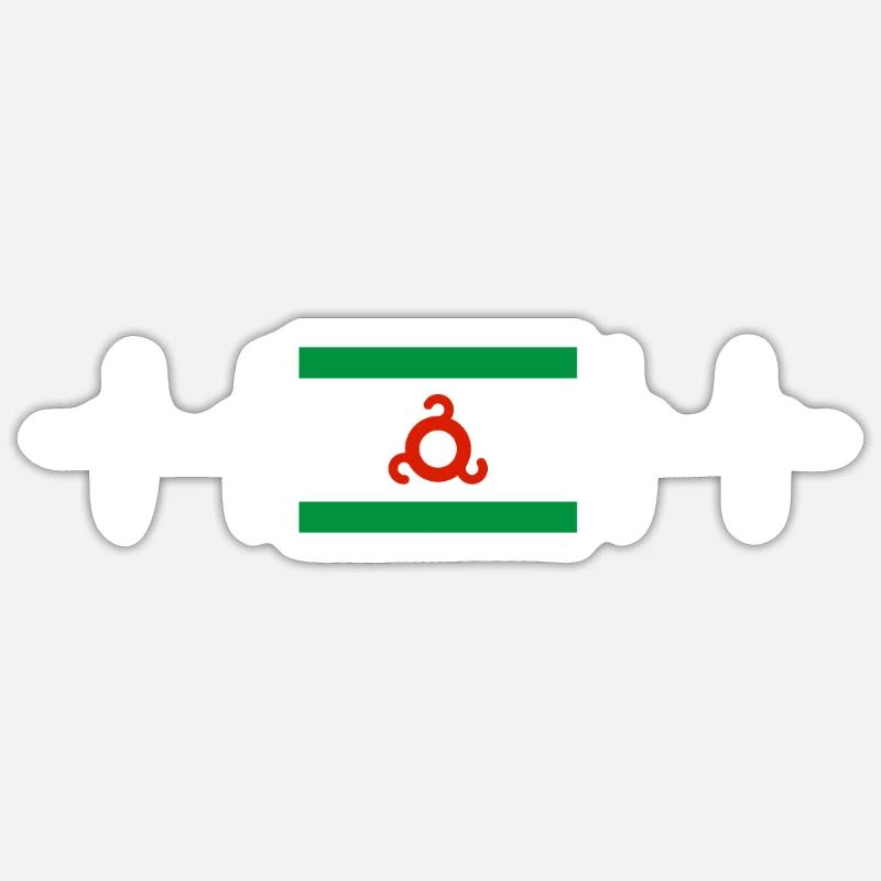 Russian Flag - Ingushetia - Sticker Größe S (10 x 10 cm) - Mattweiß