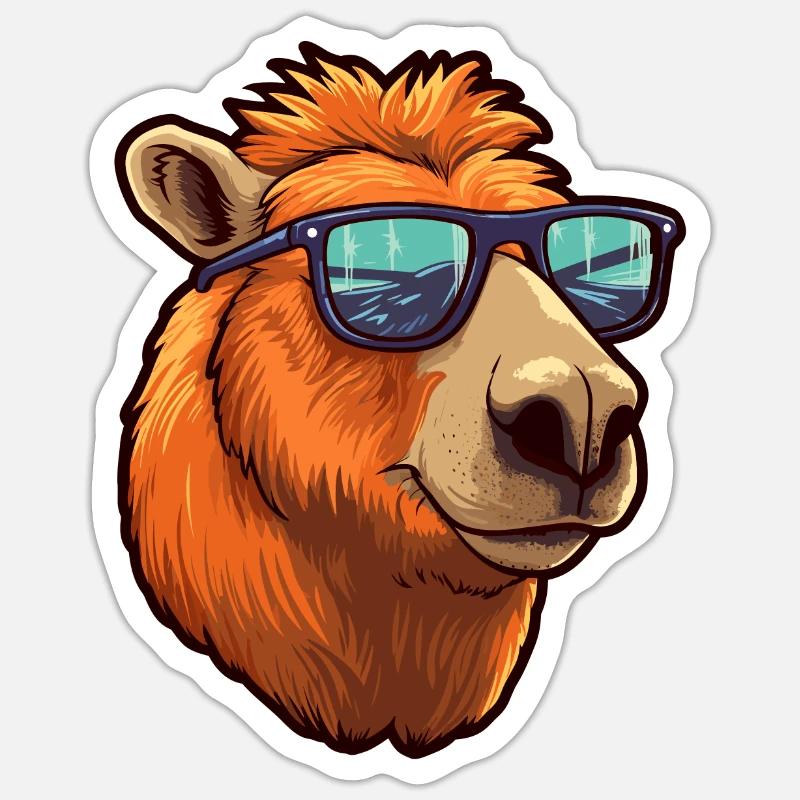 Capybara Sunglasses Cool Capybara - Sticker size S (10 x 10 cm) - white matte
