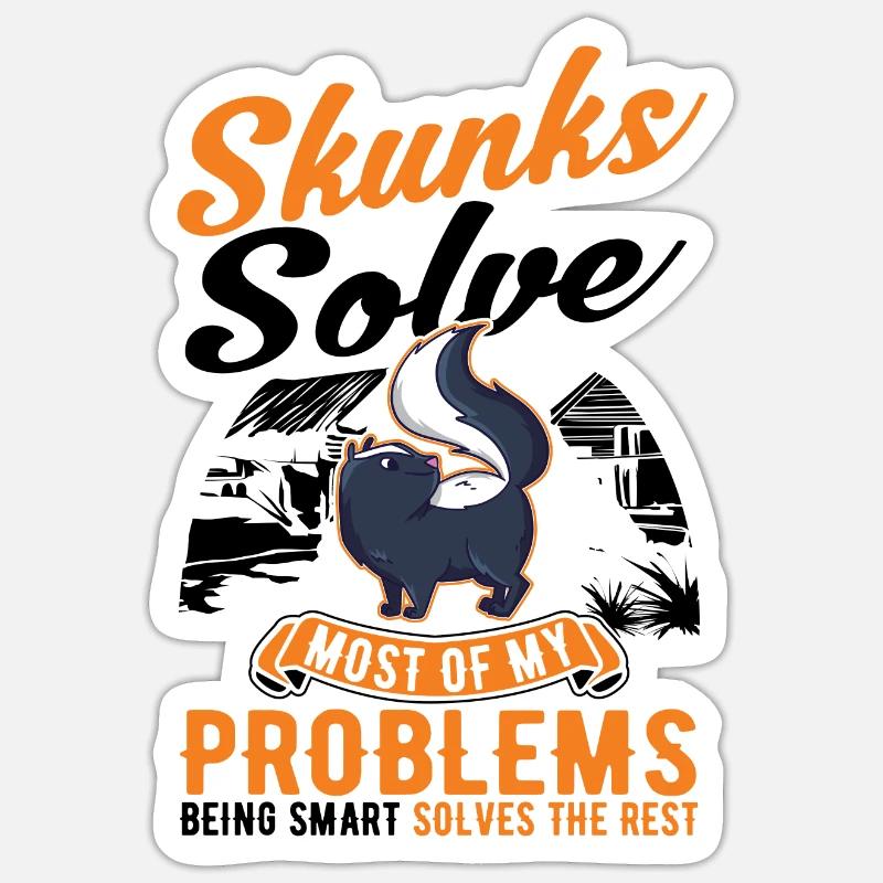 Skunk Lover - Sticker taille S (10 x 10 cm) - blanc mat