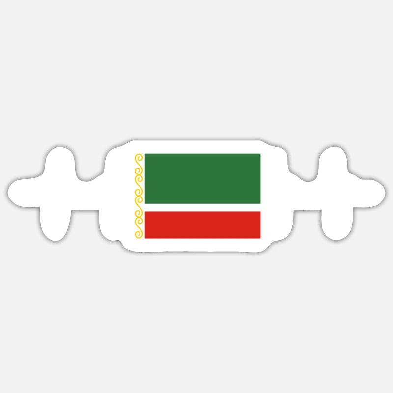Russian Flag - Chechnya - Sticker Größe S (10 x 10 cm) - Mattweiß