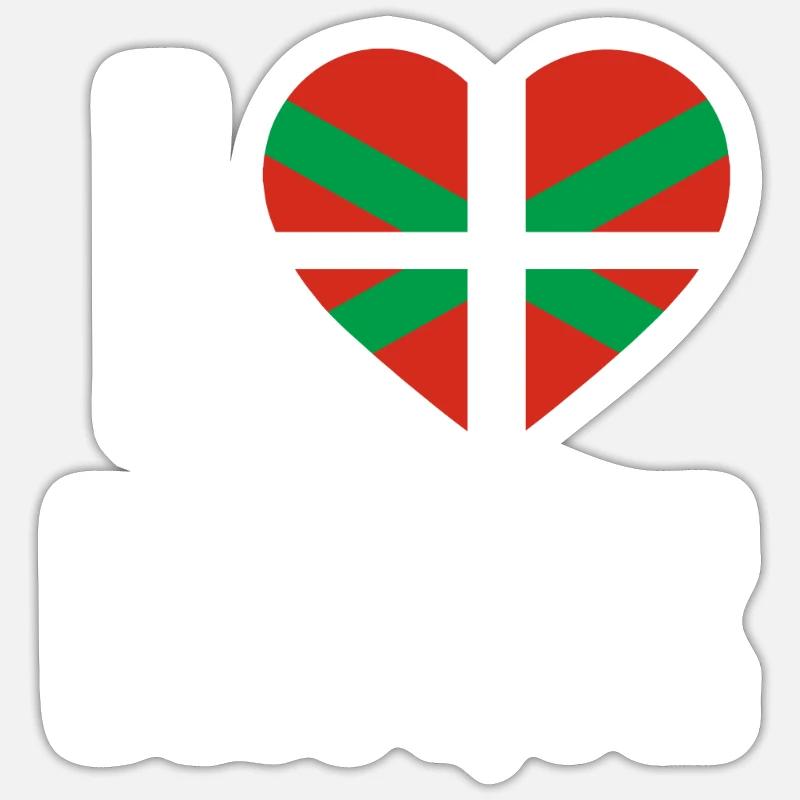 Pays Basque Drapeau Basque - Sticker taille S (10 x 10 cm) - blanc mat