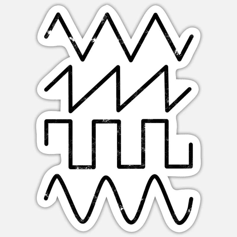 Synthesizer Synth Audio Waveform design - Sticker size S (10 x 10 cm)
