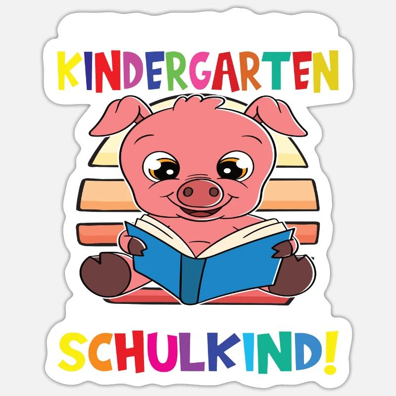 Tschüss Kindergarten Ich Bin Jetzt Ein Schulkind! Sticker Größe S (10 x 10 cm)
