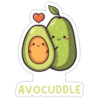 Avocado Couple Relationship Avocado Fruit Guac - Sticker size S (10 x 10 cm) - white matte - Front