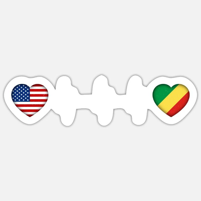 République du Congo - Sticker taille S (10 x 10 cm) - blanc mat