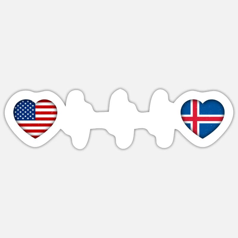 Islande - Sticker taille S (10 x 10 cm) - blanc mat