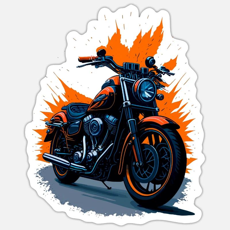 Classic motorcycle - Sticker size S (10 x 10 cm) - white matte