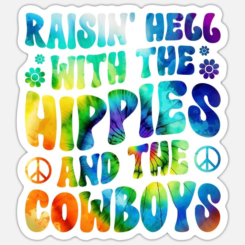 Tie dyeing peace - Sticker size S (10 x 10 cm) - white matte