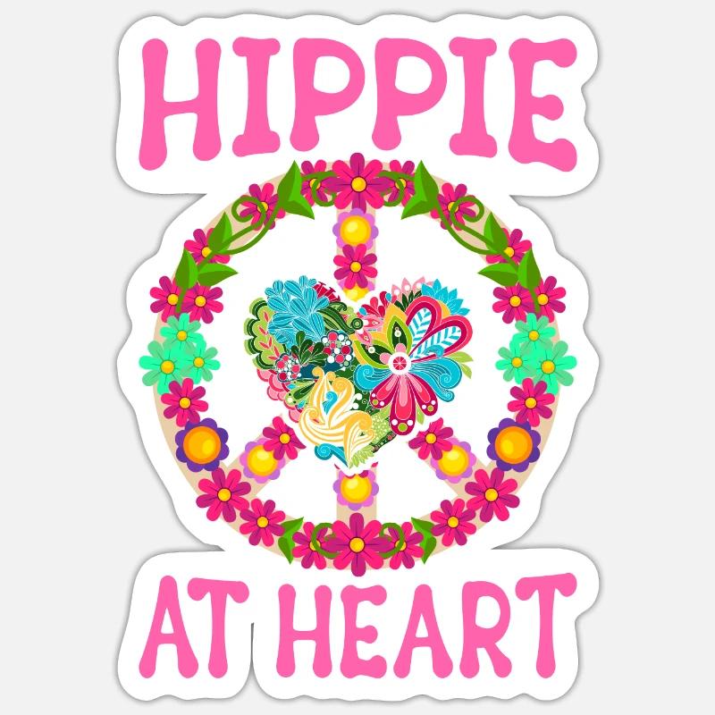 Frieden Groovy - Sticker Größe S (10 x 10 cm) - Mattweiß