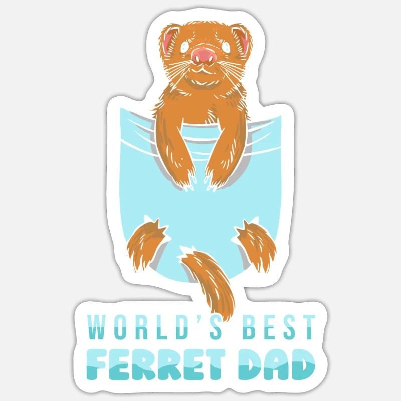 Frettchen Iltis Niedlich - Sticker Größe S (10 x 10 cm) - Mattweiß