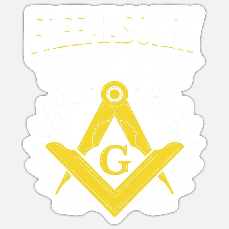 Masonic Freemasonry Fraternal - Sticker Größe S (10 x 10 cm) - Mattweiß