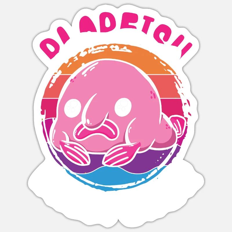 Blobfisch Blobfish Whisperer - Sticker taille S (10 x 10 cm) - blanc mat
