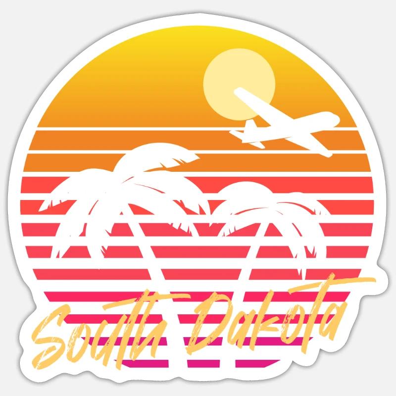 Dakota du Sud - Sticker taille S (10 x 10 cm) - blanc mat