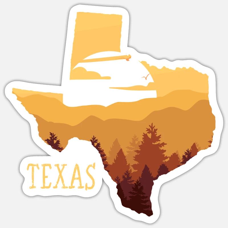 Texas - Sticker taille S (10 x 10 cm) - blanc mat