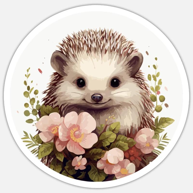 Cute hedgehog - Sticker size S (10 x 10 cm) - white matte