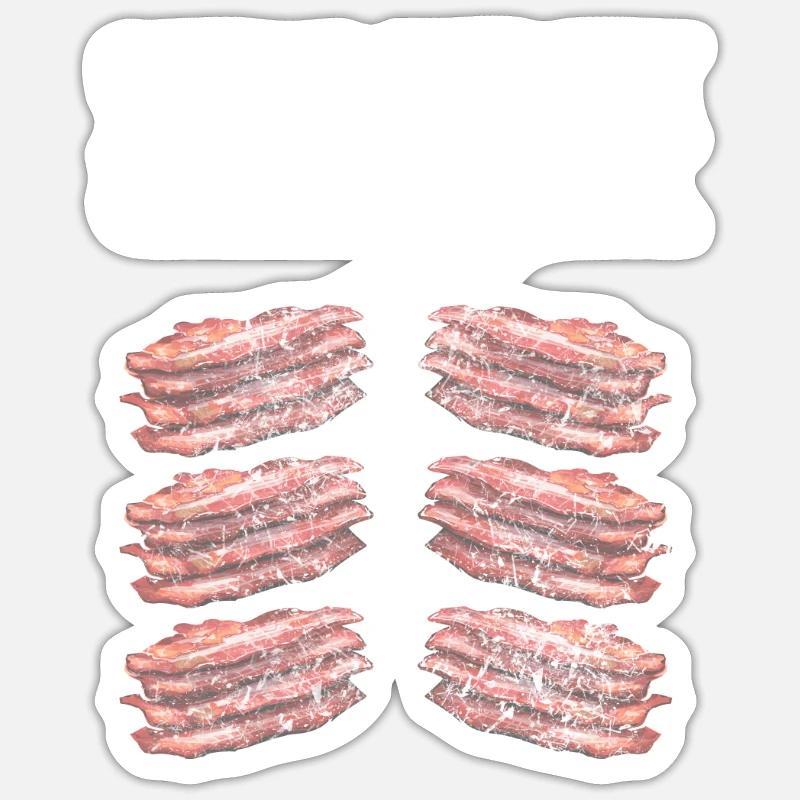 Découvrez mon Sixpack Bacon Lover Crispy Sticker taille S (10 x 10 cm)