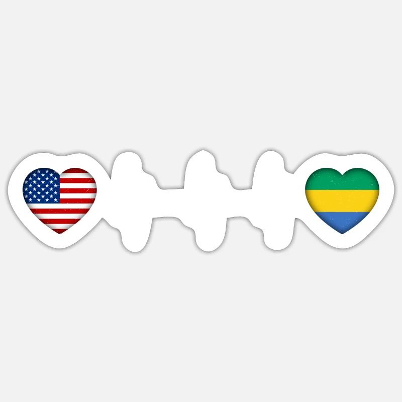 Gabon - Sticker taille S (10 x 10 cm) - blanc mat