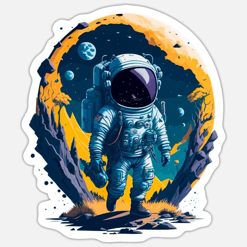 Astronaut - Sticker Größe S (10 x 10 cm) - Mattweiß