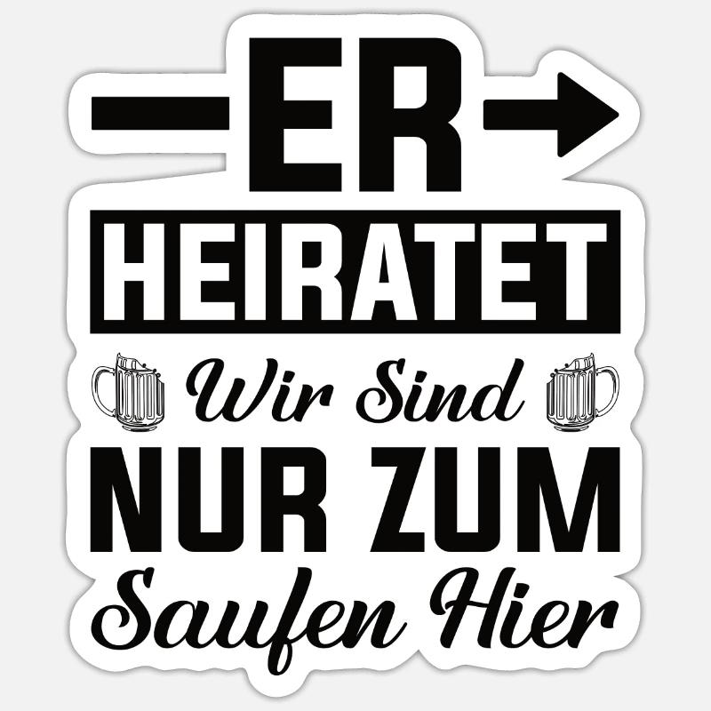 Junggesellenabschied Mann - Sticker Größe S (10 x 10 cm) - Mattweiß